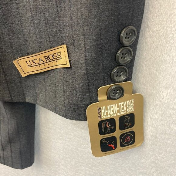 NEW Luca Rossi Italia Super 150's Blazer Suit Jacket Mens 46L Gray 3-button NWT - Picture 8 of 15